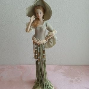 Victorian  Popular Green Tassel Doll Figurine